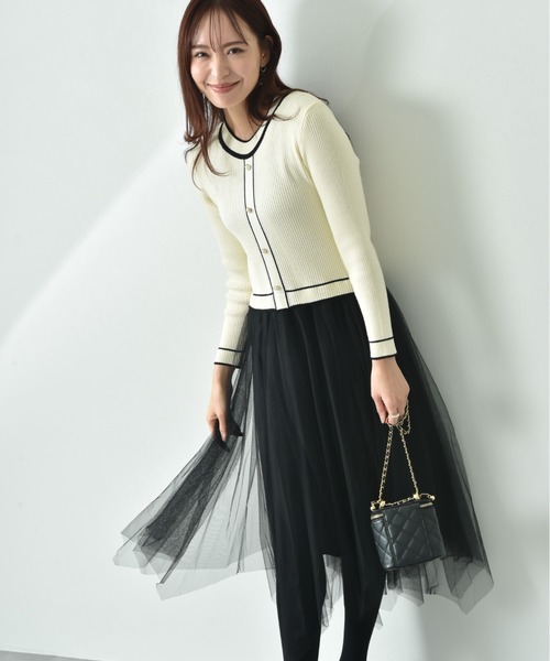 【セール】チュールドッキングワンピース（ワンピース）｜INTERPLANET（インタープラネット）