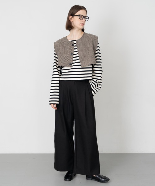 Formeque(フォルミーク)の「【Formeque】アシンメトリーベスト(ベスト・レディース・ベージュ/ブラック・FREE)」の15枚目の写真