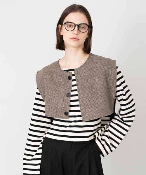 Formeque(フォルミーク)の「【Formeque】アシンメトリーベスト(ベスト・レディース・ベージュ/ブラック・FREE)」の11枚目の写真