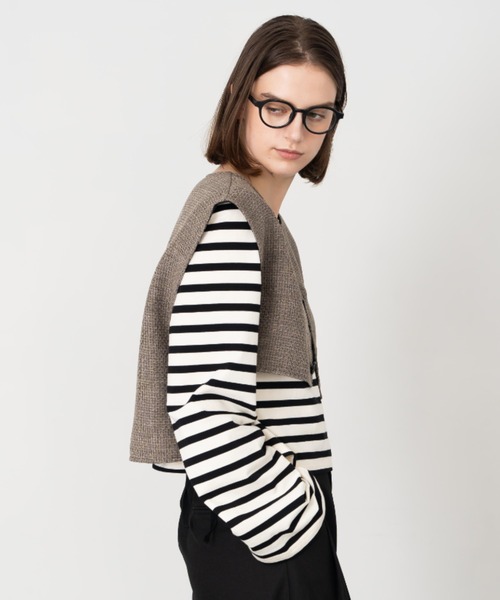 Formeque(フォルミーク)の「【Formeque】アシンメトリーベスト(ベスト・レディース・ベージュ/ブラック・FREE)」の12枚目の写真