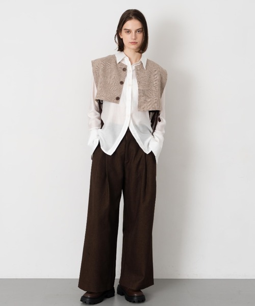 Formeque(フォルミーク)の「【Formeque】アシンメトリーベスト(ベスト・レディース・ベージュ/ブラック・FREE)」の5枚目の写真