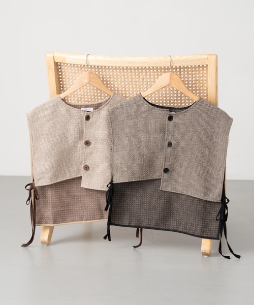 Formeque(フォルミーク)の「【Formeque】アシンメトリーベスト(ベスト・レディース・ベージュ/ブラック・FREE)」の18枚目の写真