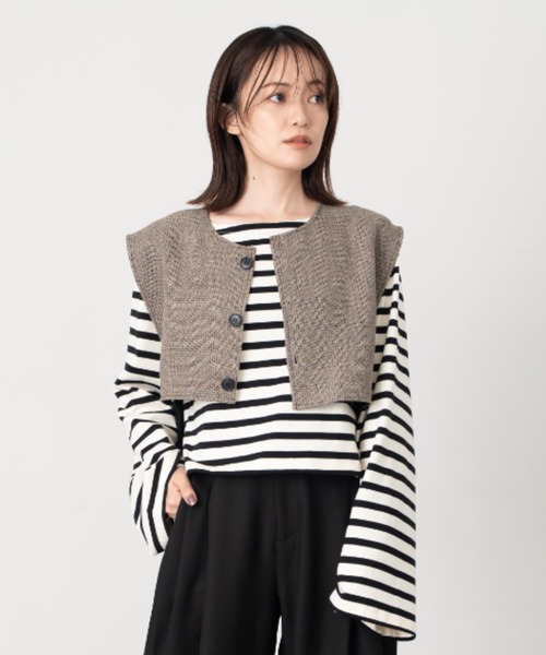 Formeque(フォルミーク)の「【Formeque】アシンメトリーベスト(ベスト・レディース・ベージュ/ブラック・FREE)」の14枚目の写真