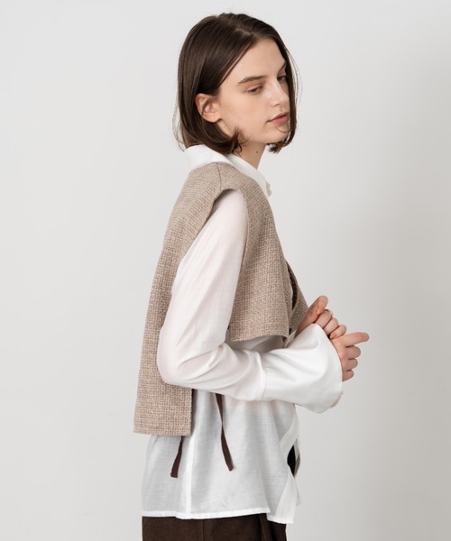 Formeque(フォルミーク)の「【Formeque】アシンメトリーベスト(ベスト・レディース・ベージュ/ブラック・FREE)」の22枚目の写真