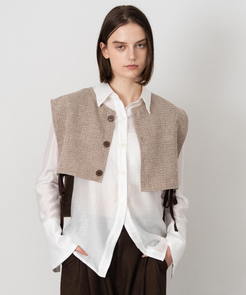 Formeque(フォルミーク)の「【Formeque】アシンメトリーベスト(ベスト・レディース・ベージュ/ブラック・FREE)」の21枚目の写真