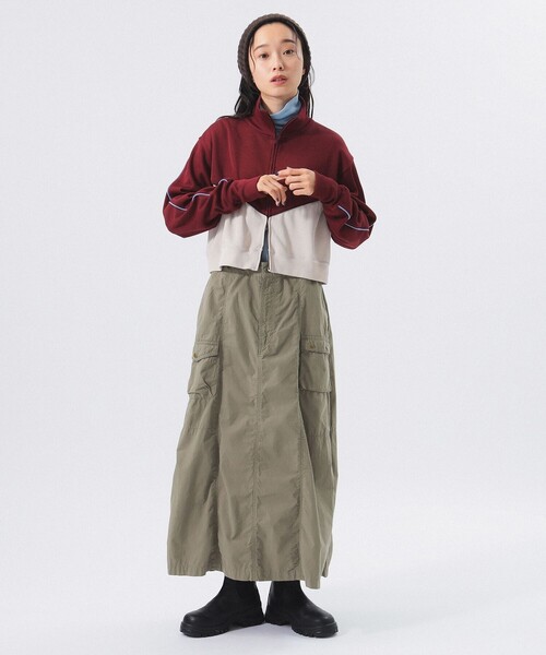 BEAMS BOY（ビームスボーイ）の「ライン ディティール フルジップ ロングスリーブ（ジャージ・レディース・オレンジ/バーガンディー・ONE SIZE）」の3枚目の写真