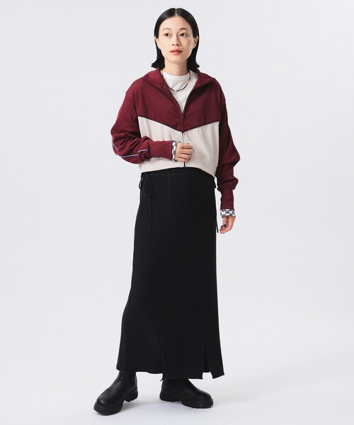 BEAMS BOY（ビームスボーイ）の「ライン ディティール フルジップ ロングスリーブ（ジャージ・レディース・オレンジ/バーガンディー・ONE SIZE）」の8枚目の写真