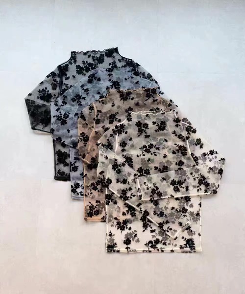 Chiina（チーナ）の「【Chiina】花柄シアー　ボトルネックトップス（その他トップス・レディース・A/B/C/D・FREE）」の5枚目の写真