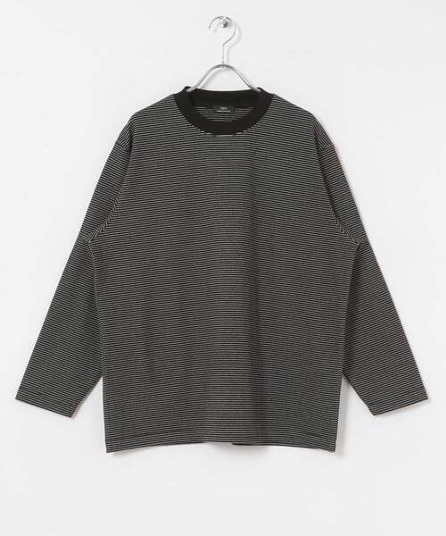 ITEMS URBANRESEARCH(アイテムズ アーバンリサーチ)の「起毛ボーダー ロングスリーブカットソー(Tシャツ/カットソー・メンズ・ベージュ/ホワイト/ブラック・MEDIUM/LARGE)」の10枚目の写真