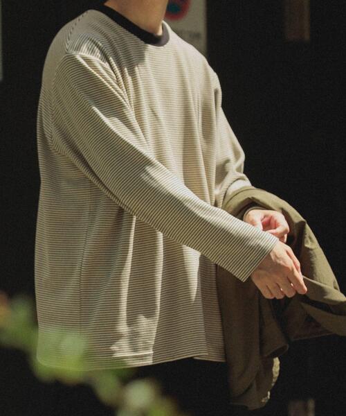 ITEMS URBANRESEARCH(アイテムズ アーバンリサーチ)の「起毛ボーダー ロングスリーブカットソー(Tシャツ/カットソー・メンズ・ベージュ/ホワイト/ブラック・MEDIUM/LARGE)」の13枚目の写真