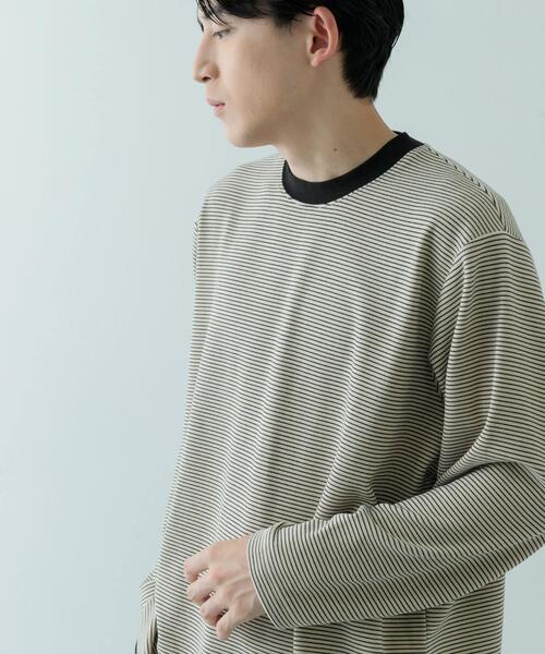 ITEMS URBANRESEARCH(アイテムズ アーバンリサーチ)の「起毛ボーダー ロングスリーブカットソー(Tシャツ/カットソー・メンズ・ベージュ/ホワイト/ブラック・MEDIUM/LARGE)」の16枚目の写真