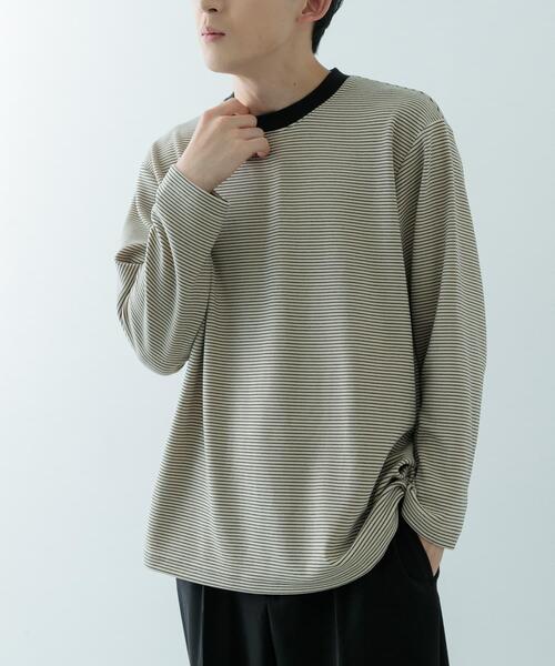 ITEMS URBANRESEARCH(アイテムズ アーバンリサーチ)の「起毛ボーダー ロングスリーブカットソー(Tシャツ/カットソー・メンズ・ベージュ/ホワイト/ブラック・MEDIUM/LARGE)」の18枚目の写真