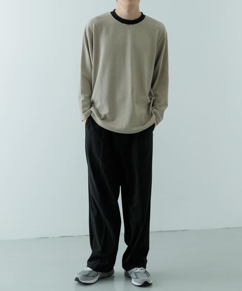 ITEMS URBANRESEARCH(アイテムズ アーバンリサーチ)の「起毛ボーダー ロングスリーブカットソー(Tシャツ/カットソー・メンズ・ベージュ/ホワイト/ブラック・MEDIUM/LARGE)」の20枚目の写真
