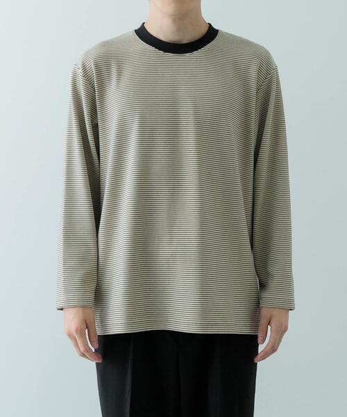 ITEMS URBANRESEARCH(アイテムズ アーバンリサーチ)の「起毛ボーダー ロングスリーブカットソー(Tシャツ/カットソー・メンズ・ベージュ/ホワイト/ブラック・MEDIUM/LARGE)」の21枚目の写真