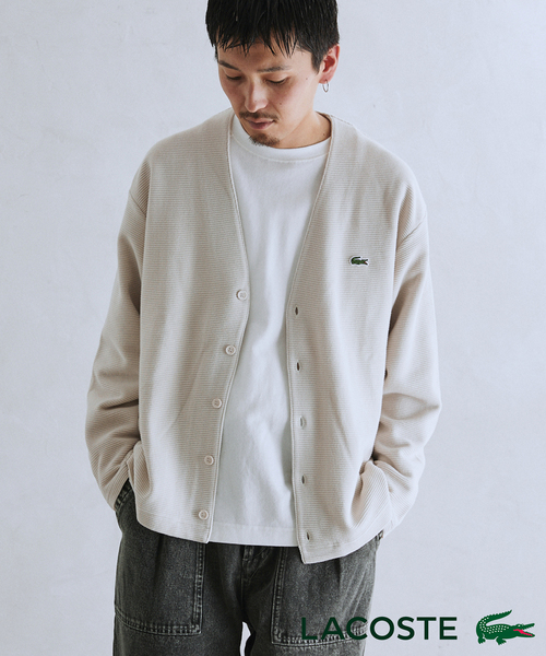 LACOSTE（ラコステ）の「LACOSTE / ラコステ 別注 オーバーサイズ ヘビーピケ カーディガン（Tシャツ/カットソー・メンズ・ブラック/グレー/カーキ・4/5）」の3枚目の写真