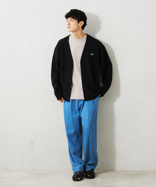 LACOSTE（ラコステ）の「LACOSTE / ラコステ 別注 オーバーサイズ ヘビーピケ カーディガン（Tシャツ/カットソー・メンズ・ブラック/グレー/カーキ・4/5）」の5枚目の写真