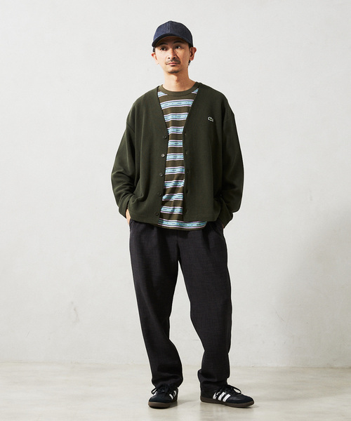 LACOSTE（ラコステ）の「LACOSTE / ラコステ 別注 オーバーサイズ ヘビーピケ カーディガン（Tシャツ/カットソー・メンズ・ブラック/グレー/カーキ・4/5）」の9枚目の写真