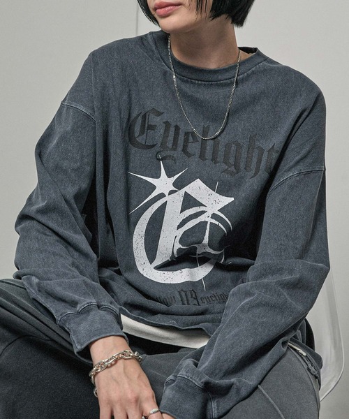 Alfred Alex(アルフレッドアレックス)の「【Alfred Alex】ヴィンテージメイクデザイン ビッグピグメントプリントTシャツ ロンT(Tシャツ/カットソー・メンズ・ブラック/オフホワイト/パープル/ブラウン/レッド/ブラック系/ブルー系/プラム/ブルー/ブラック系1・L/M)」の7枚目の写真