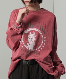 Alfred Alex（アルフレッドアレックス）の「【Alfred Alex】ヴィンテージメイクデザイン ビッグピグメントプリントTシャツ ロンT（Tシャツ/カットソー）」