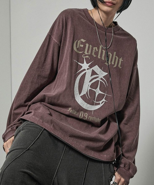 Alfred Alex(アルフレッドアレックス)の「【Alfred Alex】ヴィンテージメイクデザイン ビッグピグメントプリントTシャツ ロンT(Tシャツ/カットソー・メンズ・ブラック/オフホワイト/パープル/ブラウン/レッド/ブラック系/ブルー系/プラム/ブルー/ブラック系1・L/M)」の9枚目の写真