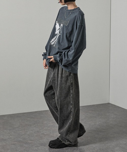 Alfred Alex】ヴィンテージメイクデザイン ビッグピグメントプリントT