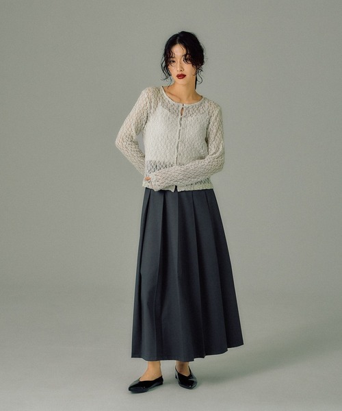 LEPSIM（レプシィム）の「【FOR I SERIES】プリーツデザインスカート　146398（スカート・レディース・ブラウン/チャコールグレー・FREE）」の4枚目の写真