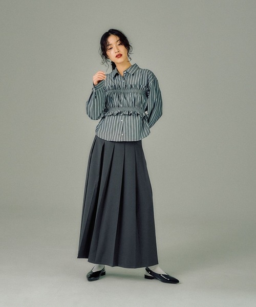 LEPSIM（レプシィム）の「【FOR I SERIES】プリーツデザインスカート　146398（スカート・レディース・ブラウン/チャコールグレー・FREE）」の9枚目の写真