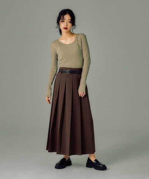 LEPSIM（レプシィム）の「【FOR I SERIES】プリーツデザインスカート　146398（スカート・レディース・ブラウン/チャコールグレー・FREE）」の15枚目の写真