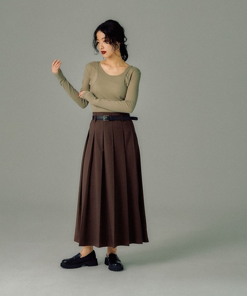 LEPSIM（レプシィム）の「【FOR I SERIES】プリーツデザインスカート　146398（スカート・レディース・ブラウン/チャコールグレー・FREE）」の16枚目の写真