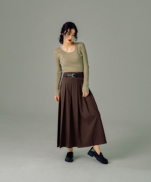 LEPSIM（レプシィム）の「【FOR I SERIES】プリーツデザインスカート　146398（スカート・レディース・ブラウン/チャコールグレー・FREE）」の17枚目の写真