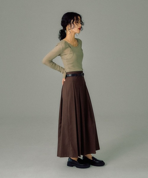 LEPSIM（レプシィム）の「【FOR I SERIES】プリーツデザインスカート　146398（スカート・レディース・ブラウン/チャコールグレー・FREE）」の18枚目の写真