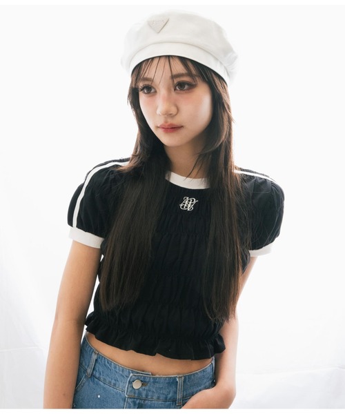 ANAP GiRL(アナップガール)の「【ティーンズライン】シルバープレート付きベレー帽(ハンチング/ベレー帽・キッズ・ホワイト/ブラック・FREE)」の8枚目の写真