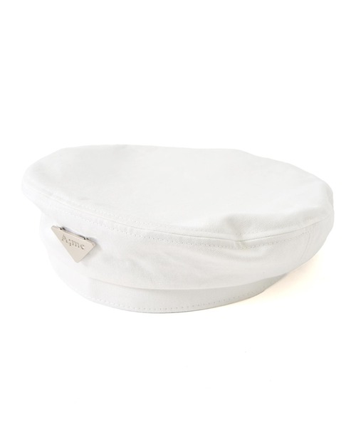 ANAP GiRL(アナップガール)の「【ティーンズライン】シルバープレート付きベレー帽(ハンチング/ベレー帽・キッズ・ホワイト/ブラック・FREE)」の14枚目の写真