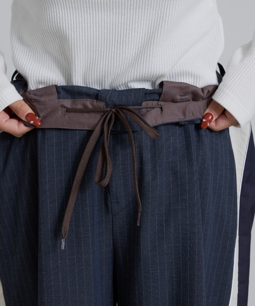 etsinta（エシンタ）の「【etsinta/エシンタ】リメイクサイドライントラウザー（スラックス・レディース・ネイビー/ベージュ・ONE SIZE）」の19枚目の写真