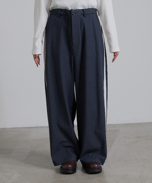 etsinta（エシンタ）の「【etsinta/エシンタ】リメイクサイドライントラウザー（スラックス・レディース・ネイビー/ベージュ・ONE SIZE）」の16枚目の写真