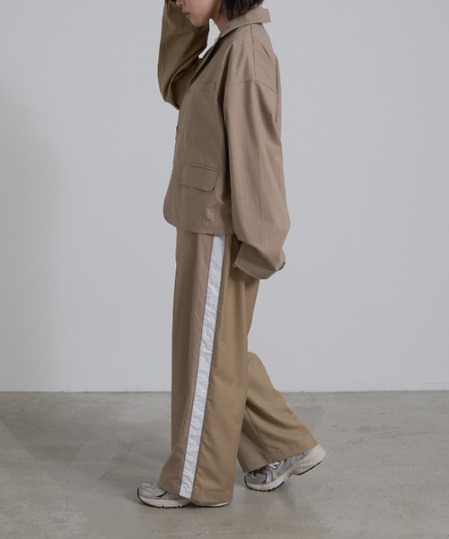 etsinta（エシンタ）の「【etsinta/エシンタ】リメイクサイドライントラウザー（スラックス・レディース・ネイビー/ベージュ・ONE SIZE）」の4枚目の写真