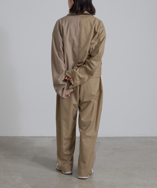 etsinta（エシンタ）の「【etsinta/エシンタ】リメイクサイドライントラウザー（スラックス・レディース・ネイビー/ベージュ・ONE SIZE）」の5枚目の写真