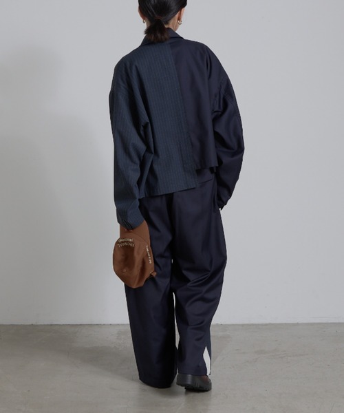 etsinta（エシンタ）の「【etsinta/エシンタ】リメイクサイドライントラウザー（スラックス・レディース・ネイビー/ベージュ・ONE SIZE）」の14枚目の写真