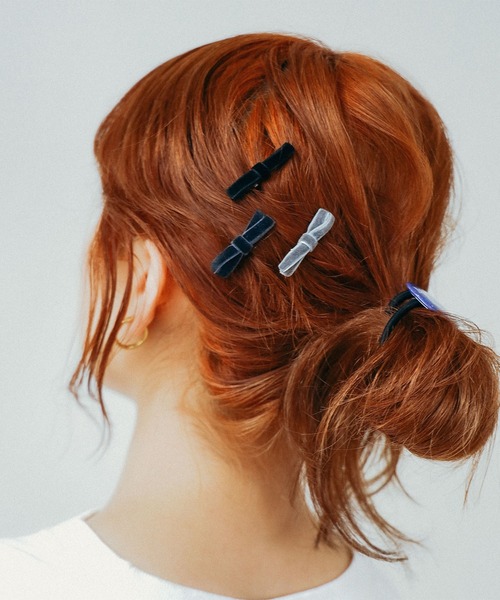 BEAMS BOY（ビームスボーイ）の「ミニ ベロア リボン 3P（ヘアピン・レディース・ブラック/ブルー/ピンク・ONE SIZE）」の12枚目の写真