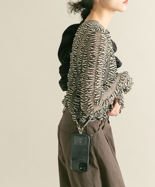 KBF（ケイビーエフ）の「フリルギャザーマルチストラップ（その他小物・レディース・アイボリー/ブラック・ONE）」の8枚目の写真