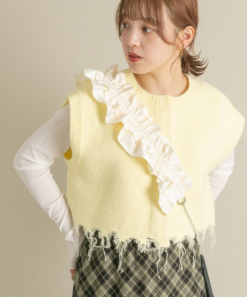 KBF（ケイビーエフ）の「フリルギャザーマルチストラップ（その他小物・レディース・アイボリー/ブラック・ONE）」の9枚目の写真