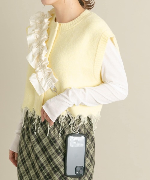 KBF（ケイビーエフ）の「フリルギャザーマルチストラップ（その他小物・レディース・アイボリー/ブラック・ONE）」の10枚目の写真