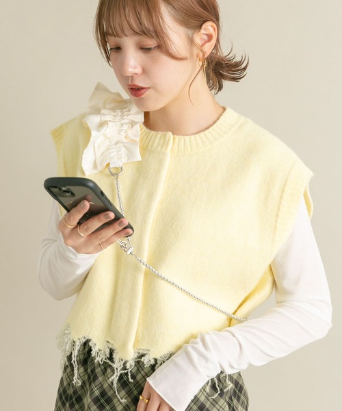 KBF（ケイビーエフ）の「フリルギャザーマルチストラップ（その他小物・レディース・アイボリー/ブラック・ONE）」の11枚目の写真