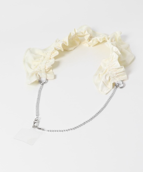 KBF（ケイビーエフ）の「フリルギャザーマルチストラップ（その他小物・レディース・アイボリー/ブラック・ONE）」の15枚目の写真