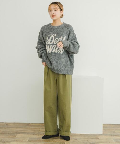 ITEMS URBANRESEARCH（アイテムズ アーバンリサーチ）の「ブークレロゴニットプルオーバー（ニット/セーター・レディース・ベージュ/グレー/ピンク・FREE）」の7枚目の写真