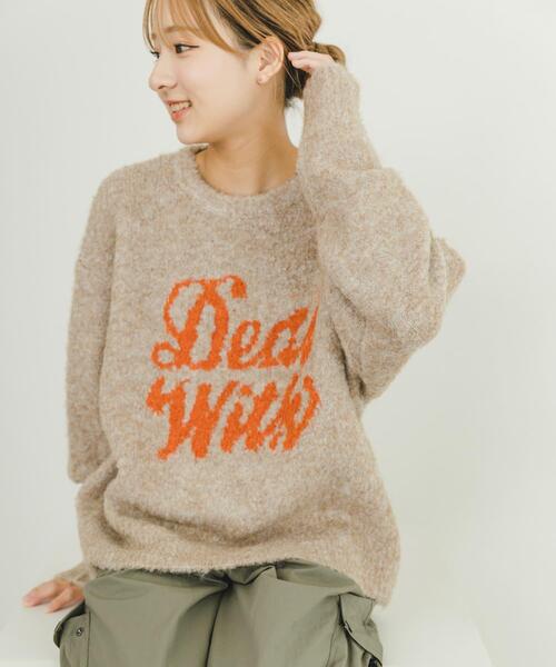 ITEMS URBANRESEARCH（アイテムズ アーバンリサーチ）の「ブークレロゴニットプルオーバー（ニット/セーター・レディース・ベージュ/グレー/ピンク・FREE）」の10枚目の写真