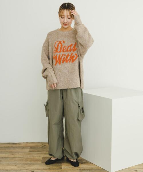 ITEMS URBANRESEARCH（アイテムズ アーバンリサーチ）の「ブークレロゴニットプルオーバー（ニット/セーター・レディース・ベージュ/グレー/ピンク・FREE）」の12枚目の写真