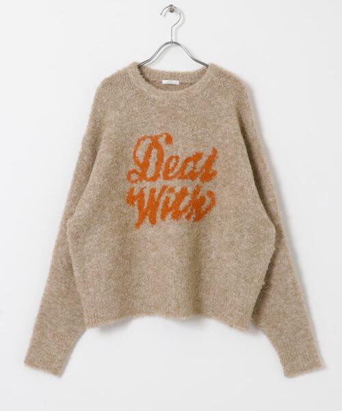 ITEMS URBANRESEARCH（アイテムズ アーバンリサーチ）の「ブークレロゴニットプルオーバー（ニット/セーター・レディース・ベージュ/グレー/ピンク・FREE）」の18枚目の写真