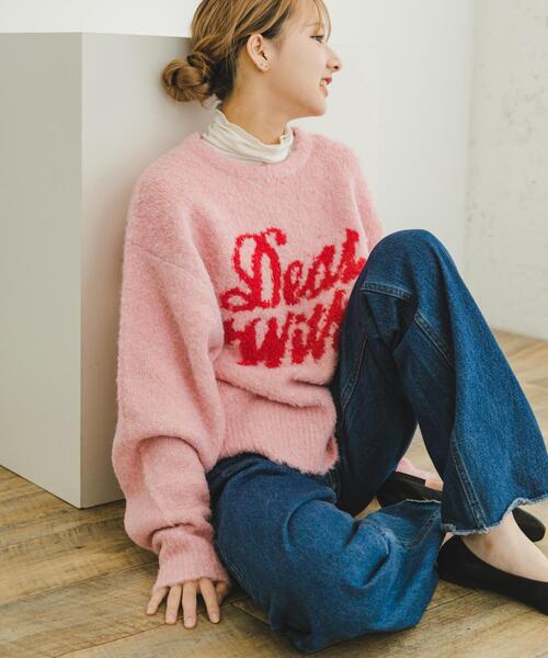 ITEMS URBANRESEARCH（アイテムズ アーバンリサーチ）の「ブークレロゴニットプルオーバー（ニット/セーター・レディース・ベージュ/グレー/ピンク・FREE）」の20枚目の写真