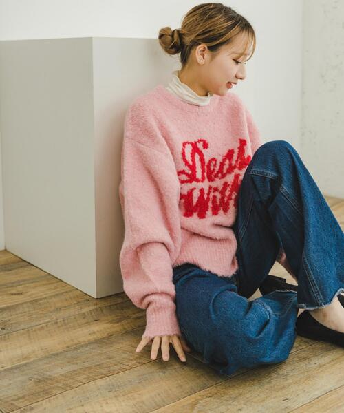 ITEMS URBANRESEARCH（アイテムズ アーバンリサーチ）の「ブークレロゴニットプルオーバー（ニット/セーター・レディース・ベージュ/グレー/ピンク・FREE）」の21枚目の写真